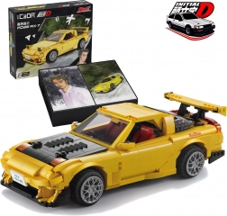 Bouwset CaDA Mazda RX-7 FD3S Initial D – gele stadsauto 35 cm, 1655 stukjes