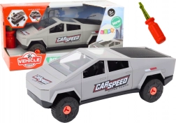 Montageauto voor kinderen met schroevendraaier – grijs