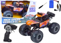 Auto voor Kinderen Oranje Off-road RC met Schokdempers