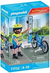 Action Heroes politiefietspatrouille met e‑bike PLAYMOBIL