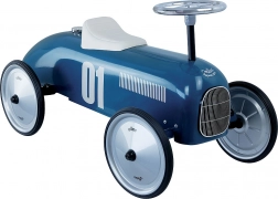 Vintage metalen loopauto blauw