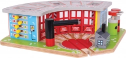 Bigjigs Rail houten depot voor 5 treinen