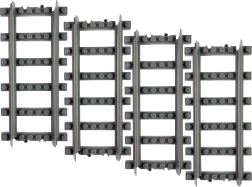 Bouwset BLOXO rechte rails voor treinen en trams RAPPA – 4 stuks