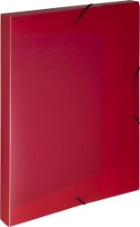 Kunststof doos met elastiek A4, rood