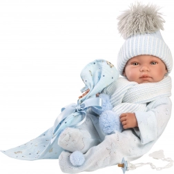 Llorens New Born jongetje – realistische babypop 43 cm, volledig vinyl lichaam