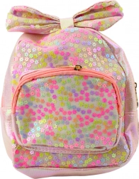Kinder rugzak roze met strik en pailletten