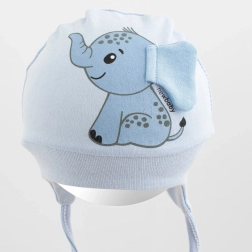 Katoenen baby-mutsje New Baby Happy Elephant blauw