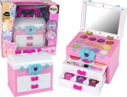 Roze-witte beautykoffer voor kinderen
