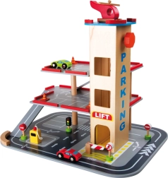 Houten parkeerplaats met lift - Small Foot