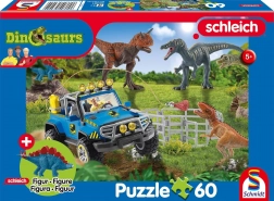 Puzzel SCHMIDT SCHLEICH prehistorische reuzen, 60 stukjes + figuur