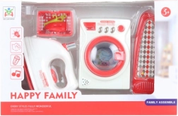 Happy Family kinderwasserette – wasmachine, strijkijzer en strijkplank