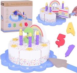 Houten regenboog verjaardagstaart