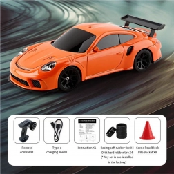 RC-driftauto 1:43 oranje met accessoires