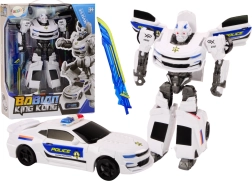 Auto-Robot 2-in-1 Transformer politieauto wit