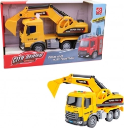 constructieauto met vliegwielaandrijving met licht en geluid, 25 × 8 × 14 cm