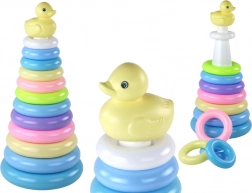 Stapelpiramide met eendje, 12 ringen (39 × 17,5 × 17,5 cm)