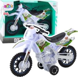 Terrein-motocrossspeelgoed met licht en geluid – wit