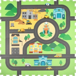 Humbi schuimrubberen speelmat met stadsstraten 120 × 120 cm
