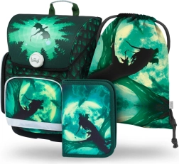 Schoolset BAAGL Ergo Drak: boekentas, etui, zak