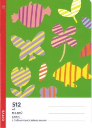 schoolschrift A5 met hulplijnen voor eersteklassers, 10 vellen