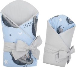 Dubbelzijdige babywikkeldoek New Baby Teddy Bear in Space 80×80 cm