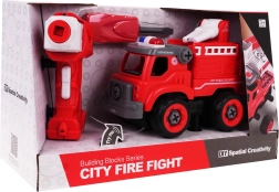 Demonteerbare brandweerauto met gereedschap en afstandsbediening