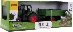 Groene tractor met aanhanger