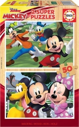 Houten puzzel EDUCA MICKEY EN VRIENDEN 2×50 stukjes