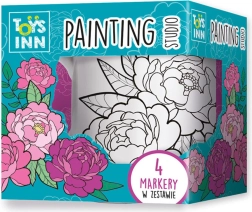 Keramische beker om in te kleuren met pioenrozenmotief