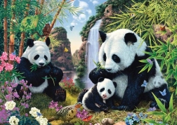 Puzzel panda’s bij de waterval 500 stukjes SCHMIDT