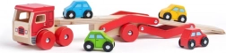 Houten vrachtwagen met auto’s van Bigjigs Toys