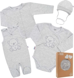 Newborn set voor het ziekenhuis NEW BABY Sweet Bear, grijs