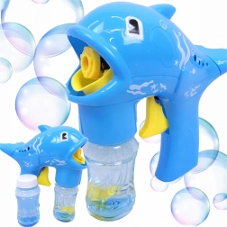 Bellenblaaspistool dolfijn met reservoir en 2 navullingen