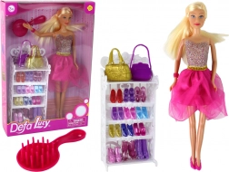 Pop Lucy met roze glinsterende jurk en set schoenen