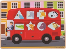 Bigjigs Toys inlegpuzzel bus met dieren