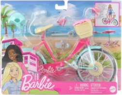 Fiets voor Barbie-pop met mandje en helm