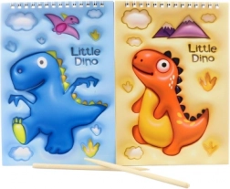 Kras-schrift dinosaurus met ringband 14 × 20 cm