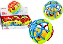 sensorisch balletje met rammelaar, flexibel en kleurrijk