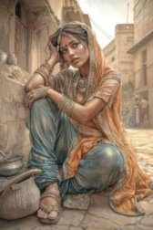 Diamond painting Arabische vrouw 30 × 40 cm