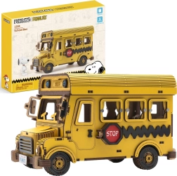 Puremind houten 3D-model van een schoolbus PEANUTS Snoopy – bouwpakket