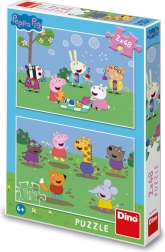 Puzzel 2-in-1 Peppa Pig/Peppa Pig en vrienden 2x48 stukjes in doos 19x27x4 cm