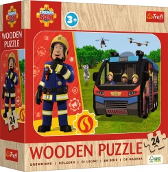 Houten puzzel BRANDWEERMAN SAM 24 stukjes