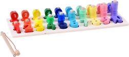 Houten educatief speelgoed om cijfers te leren met hengel voor visjes