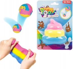 Stuiterende slijmmassa in de vorm van een drol