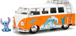 Stitch-figuur 4 cm en Volkswagen T1 model 1:24 van Jada Toys