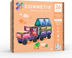Connetix pastelkleurige set met bewegende onderdelen, 26-delig