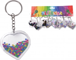 Acryl sleutelhanger met glitters – hart