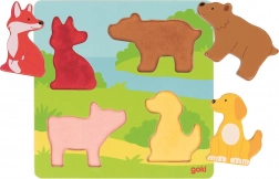goki sensorische houten inlegpuzzel dieren