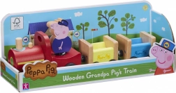 Houten treintje Peppa Pig met opa Biggetje