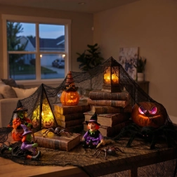 Halloween-gordijn van zwarte stof